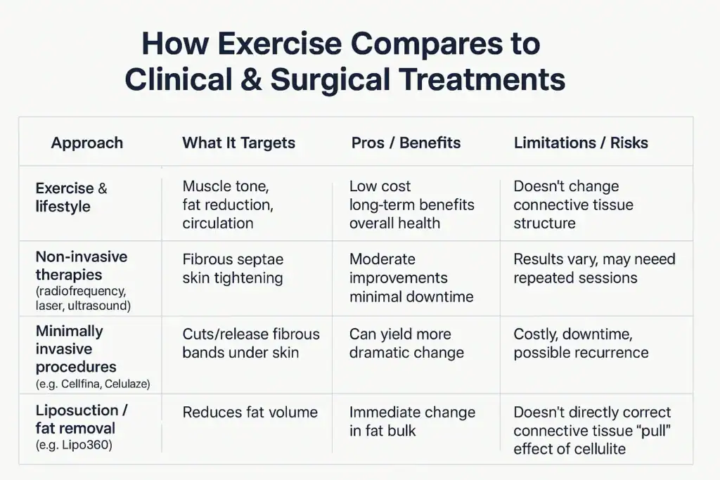 Sculpting Your Bum: Can Toning Exercises Really Reduce Cellulite? 2 How exercise compares to treatments from Lipo 360 Eccles