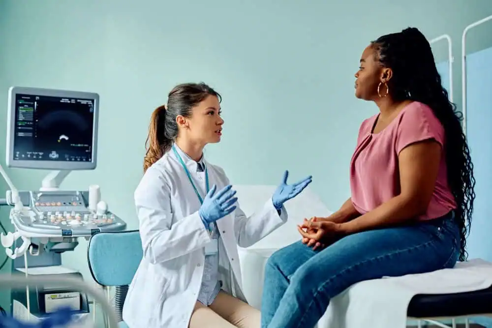 Woman have consultation about vaginal laxity Eccles