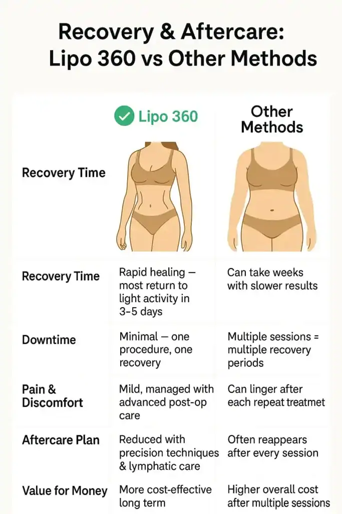 Recovery and Aftercare for Fat-Dissolving Surgery 2 Table to show fat dissolving injection aftercare Eccles